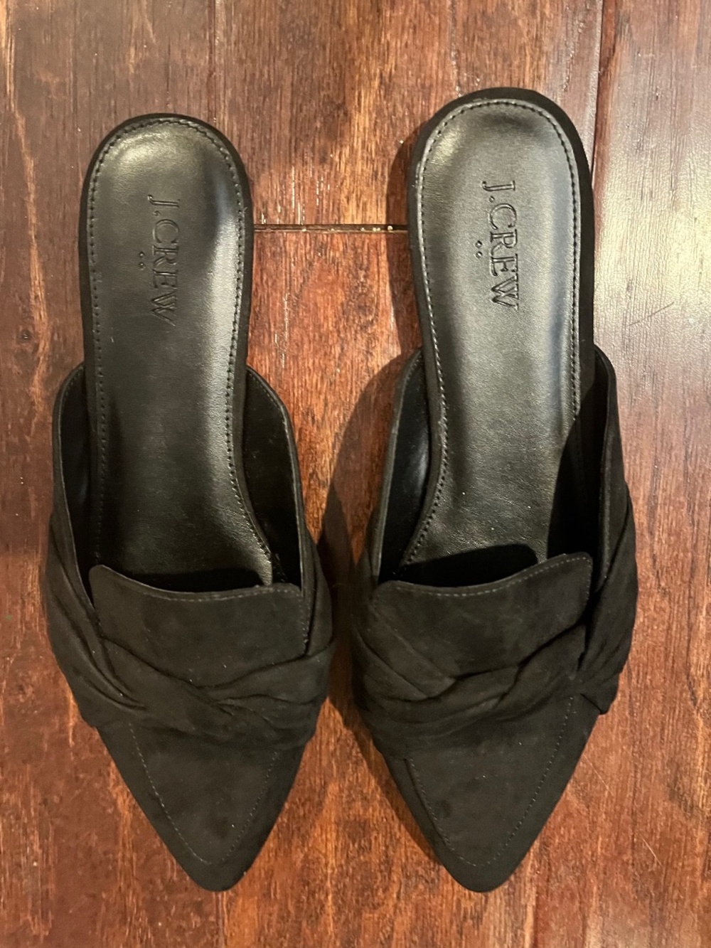 J Crew Black Mule Flats sz 8.5